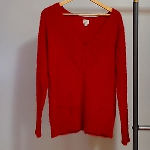 A New day fuzzy red pullover sweater